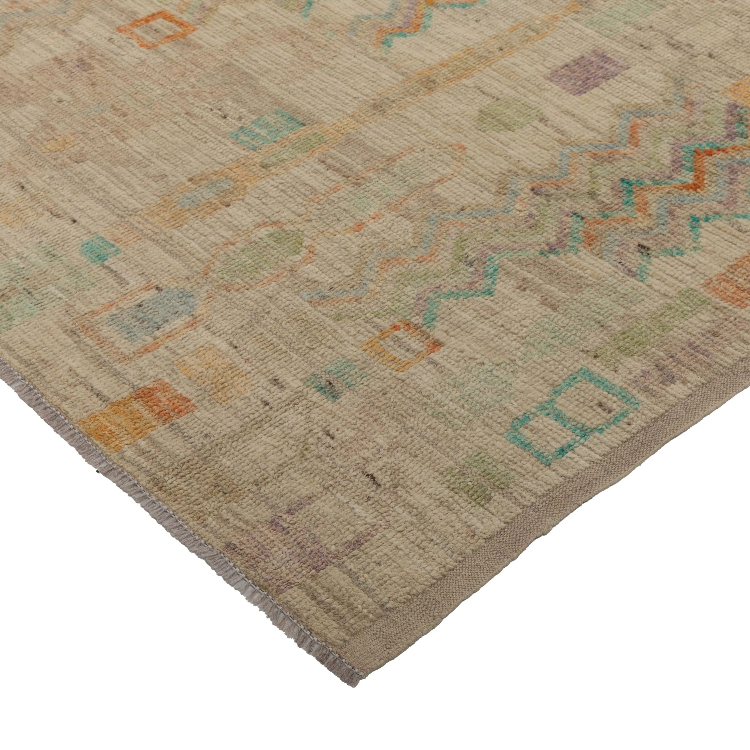 Zameen Patterned Modern Wool Rug - 4'1" x 13'