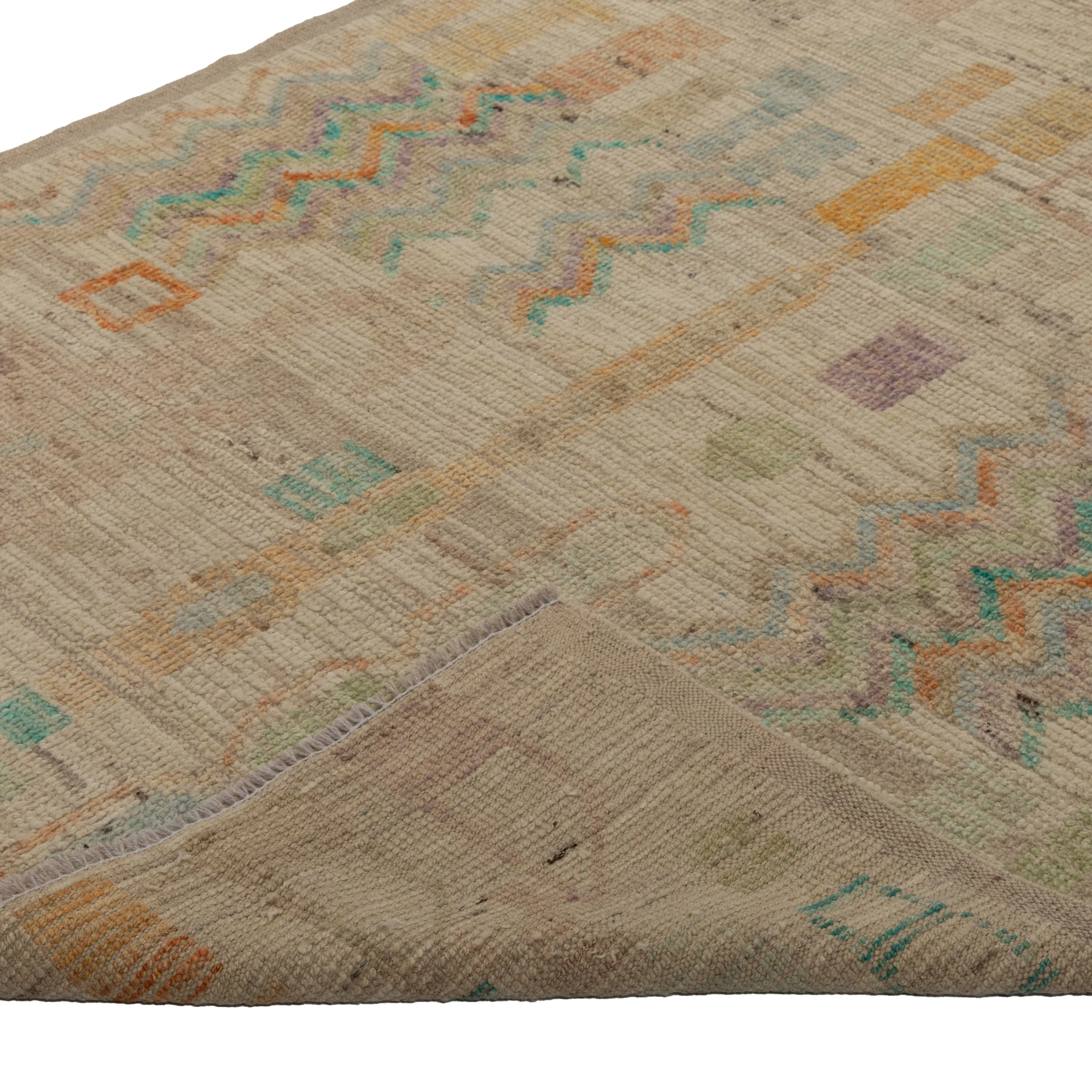 Zameen Patterned Modern Wool Rug - 4'1" x 13'