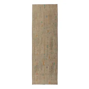 Zameen Patterned Modern Wool Rug - 4'1" x 13'