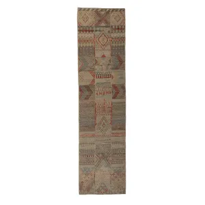 Zameen Patterned Modern Wool Runner - 3'2" x 12'5"