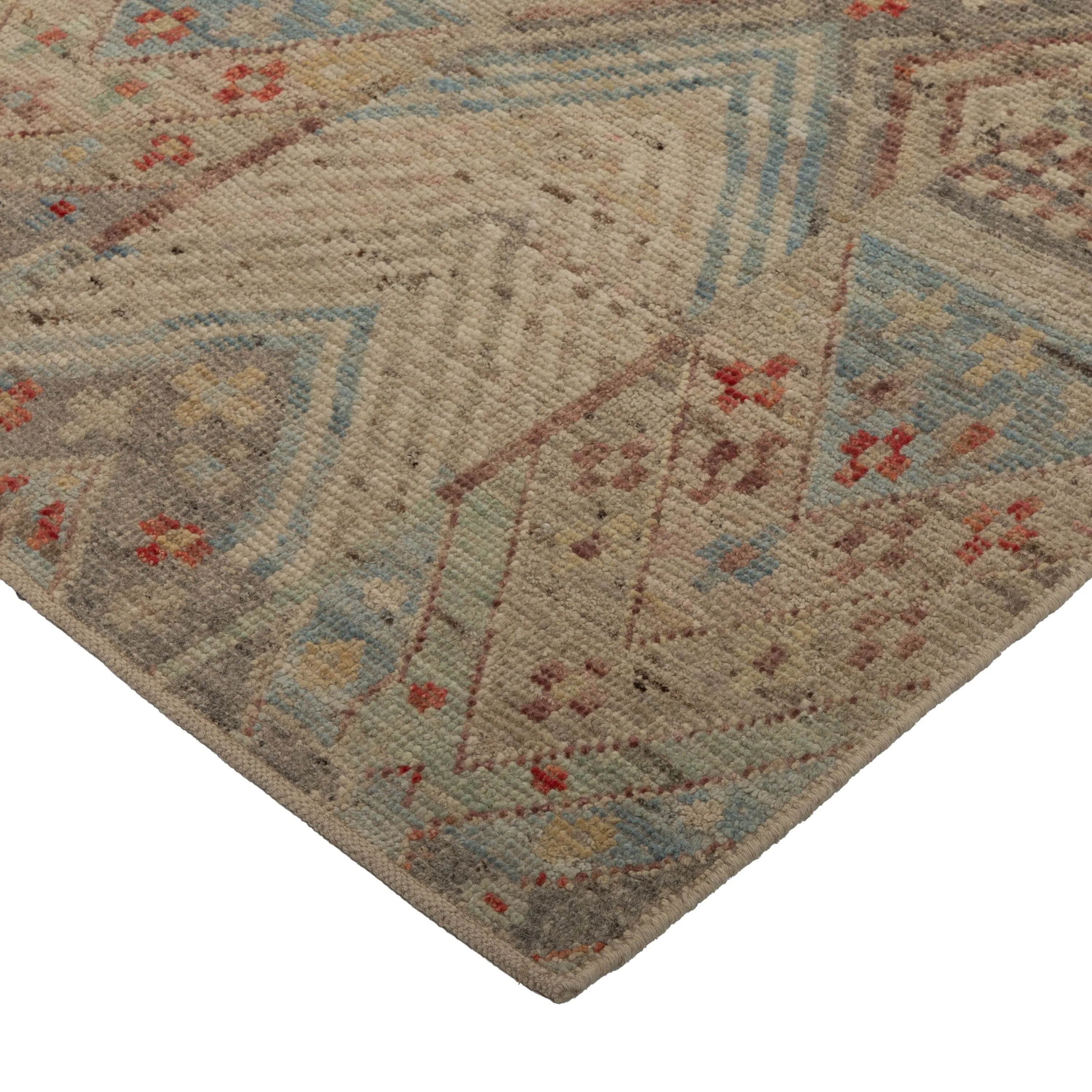 Zameen Patterned Modern Wool Runner - 3'2" x 12'5"